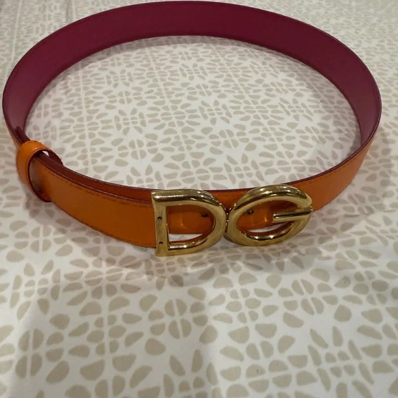 Dolce & Gabbana Pink and Orange Women\'s Belt Dolce & Gabbana Reversible belt in fuchsia and orange  main image 2